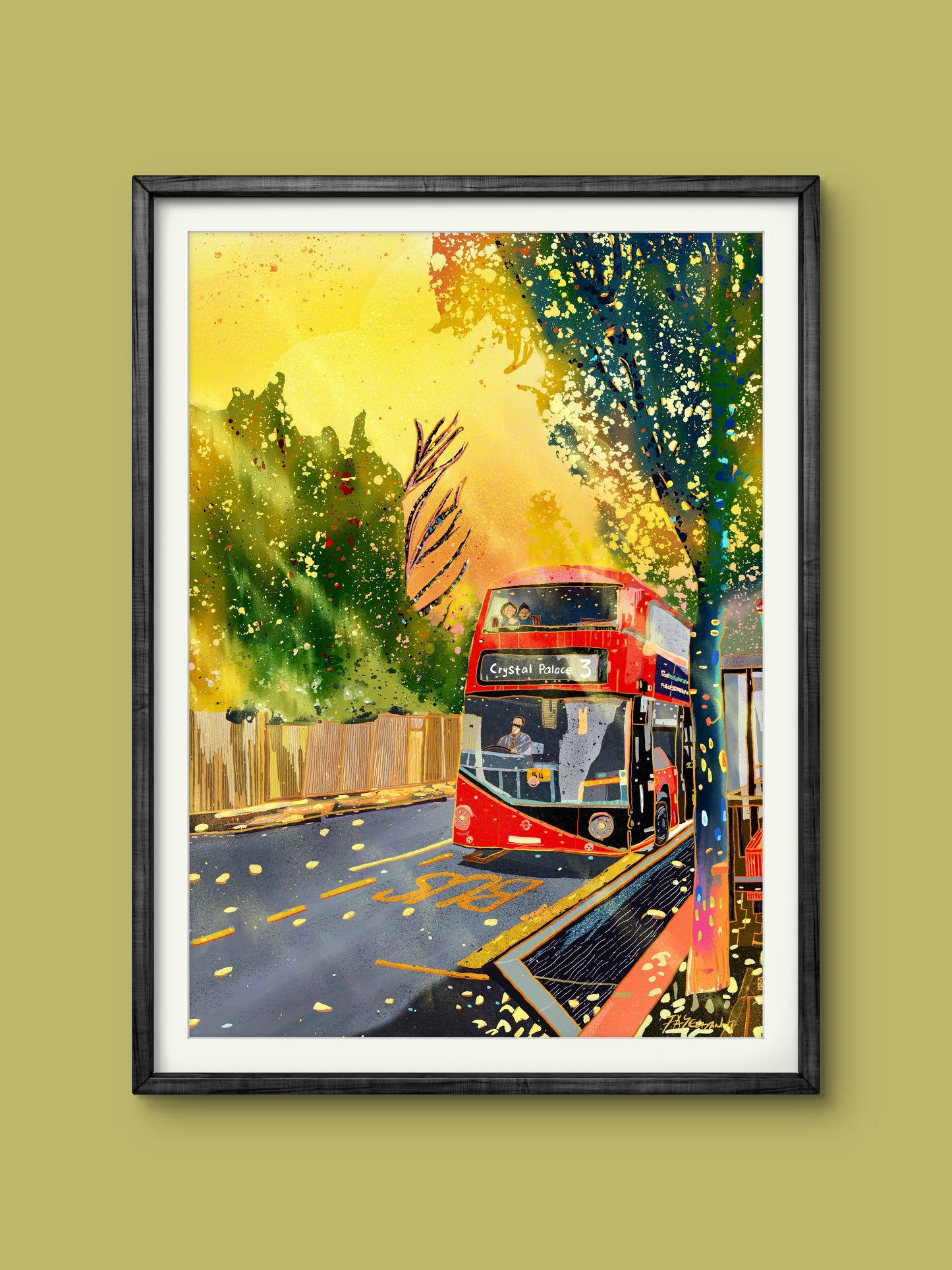 London Routemaster Bus Illustration Print