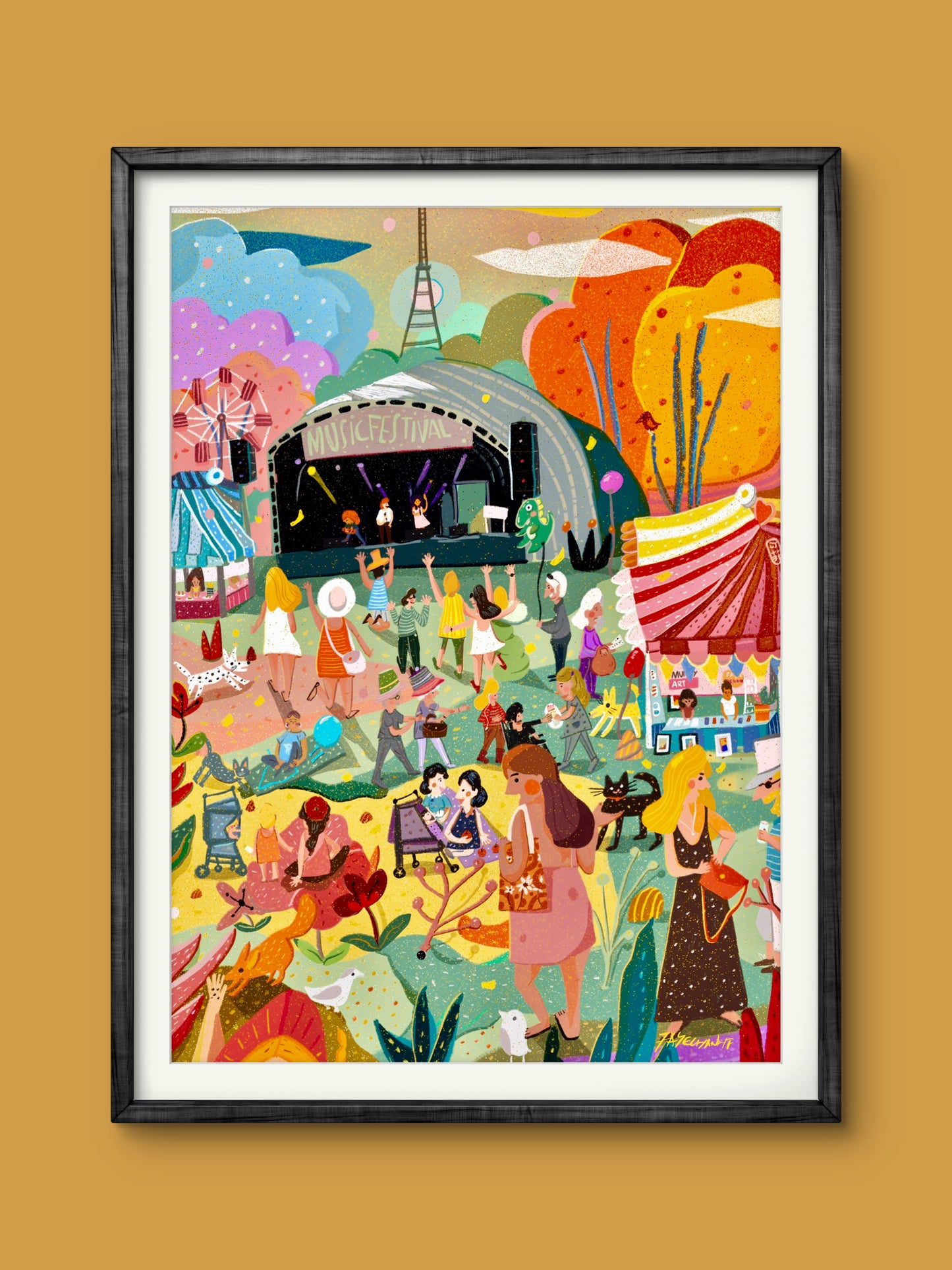Music Festival Illustration Print