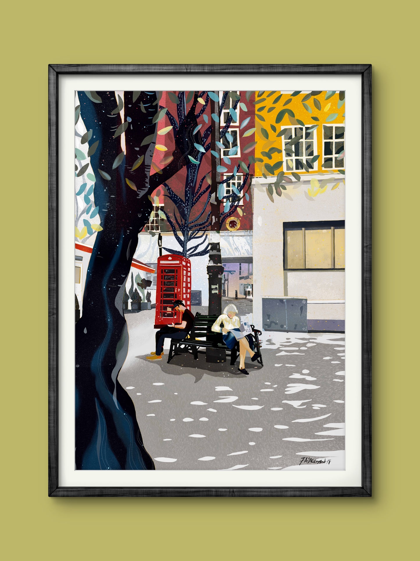 London Shepherd's Market Piccadilly illustration Print