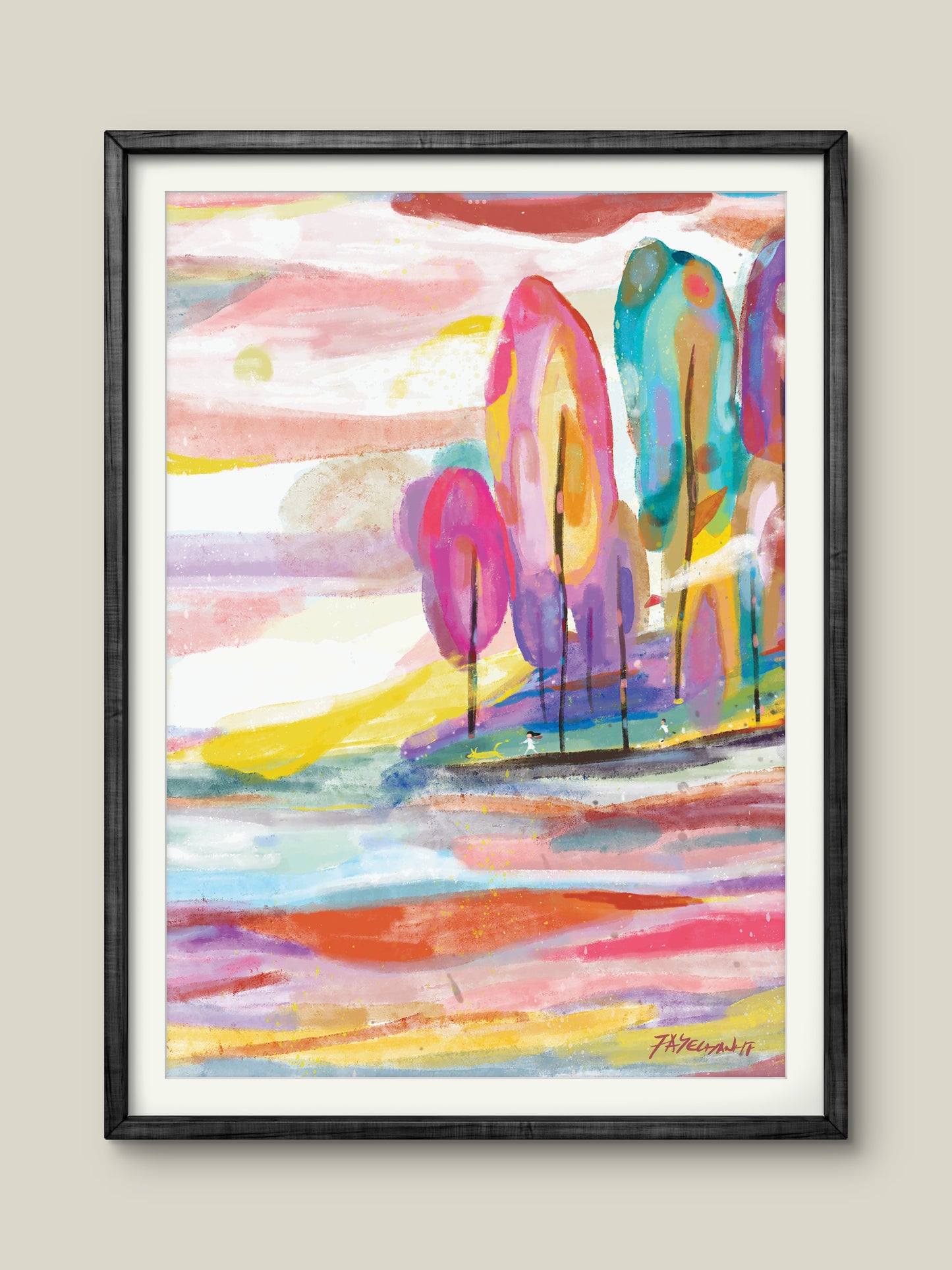 Sunset Walk illustration Print