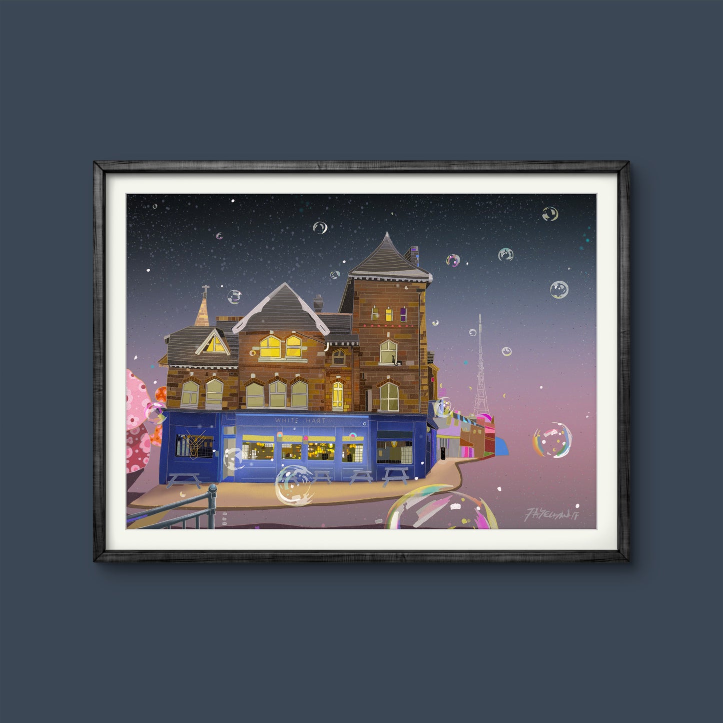 The White Hart, Crystal Palace London Illustration Print