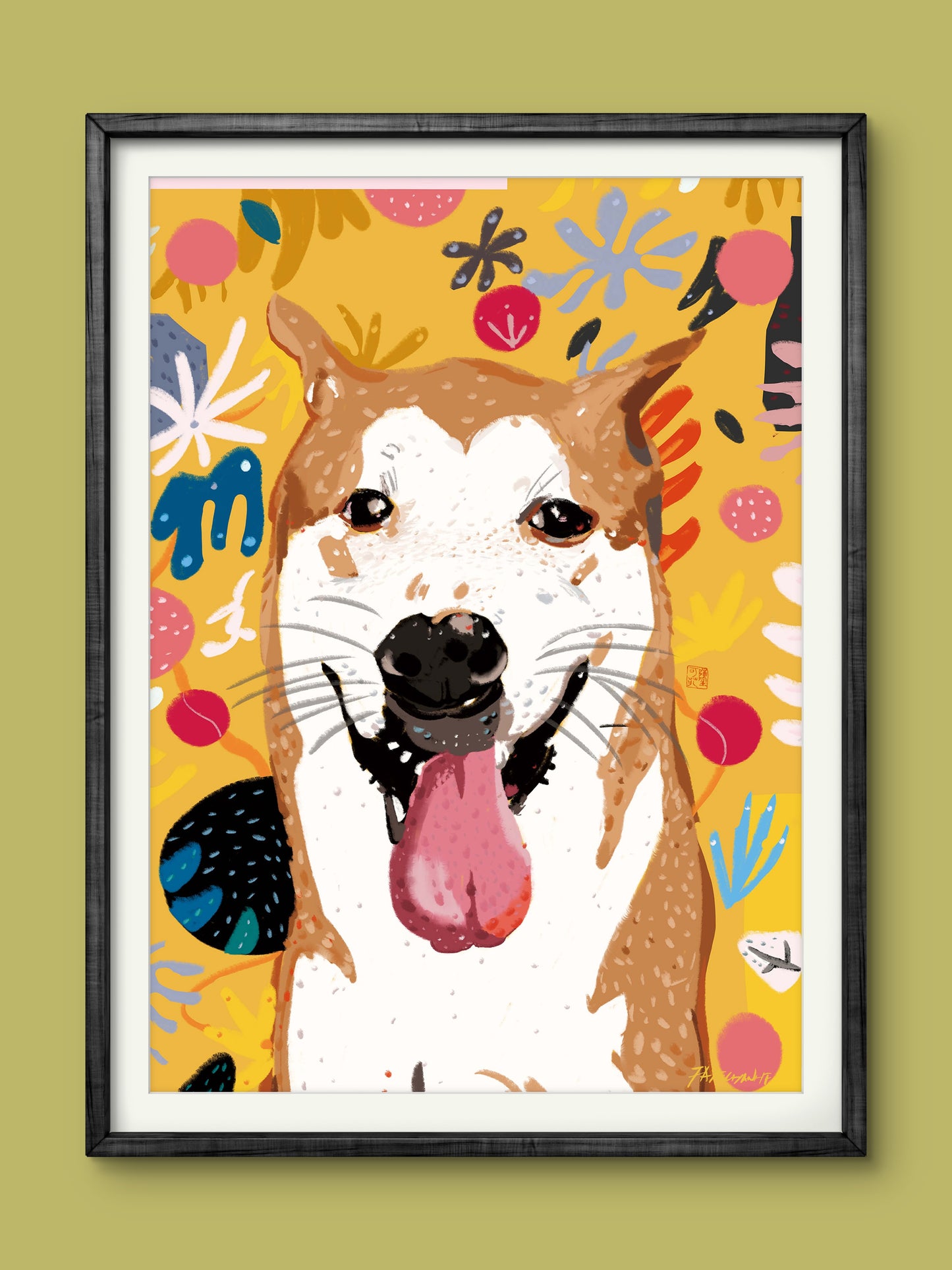 The Artist's Dog "BB" Illustration Print