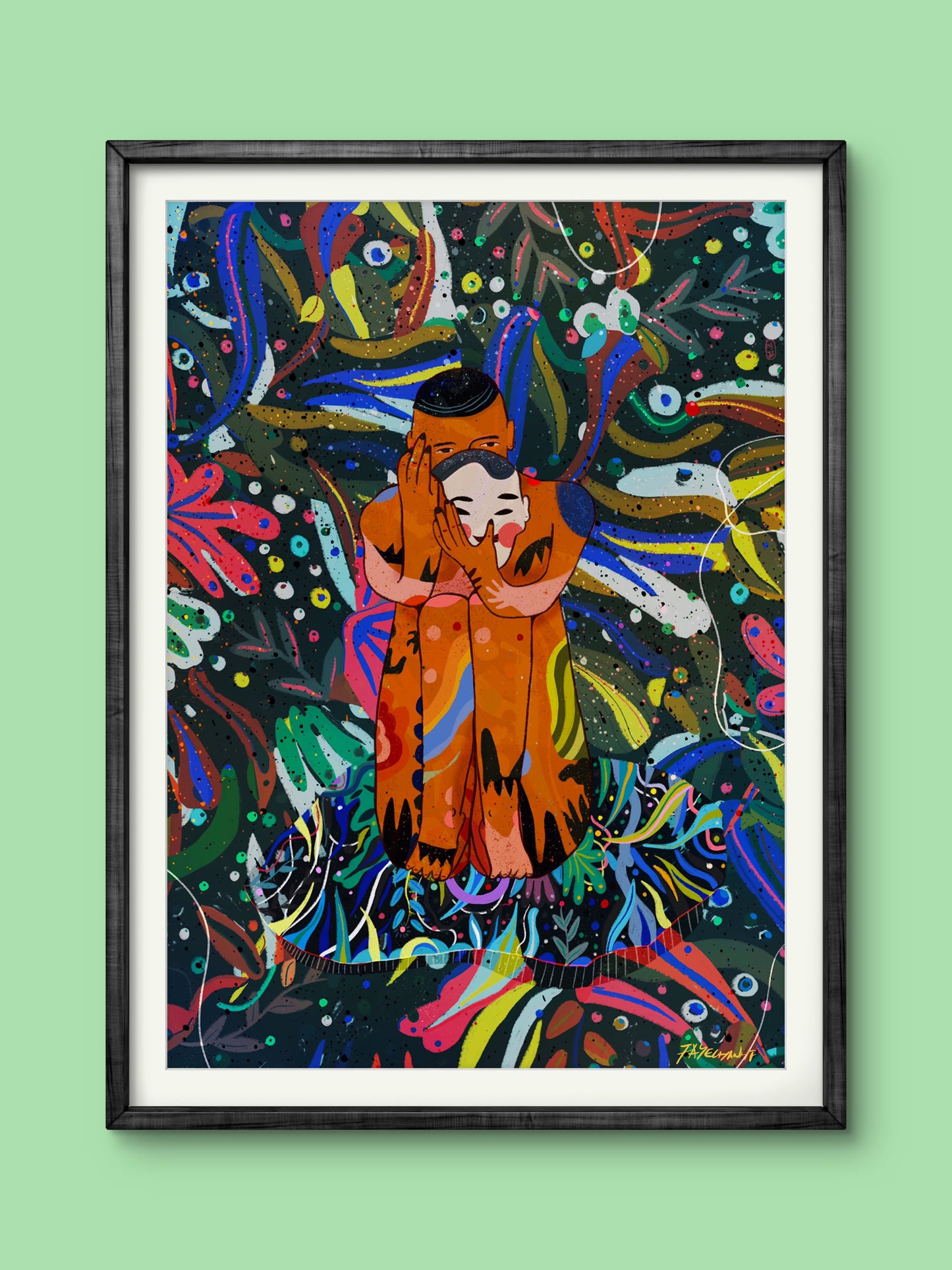 The Mask That Is Wearing Me illustration Print
