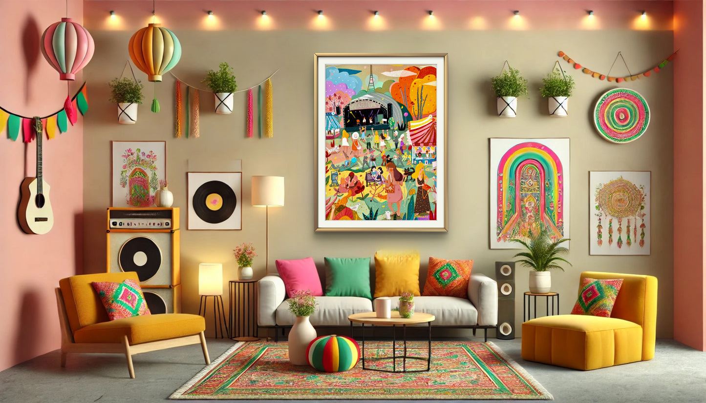 Music Festival Illustration Print