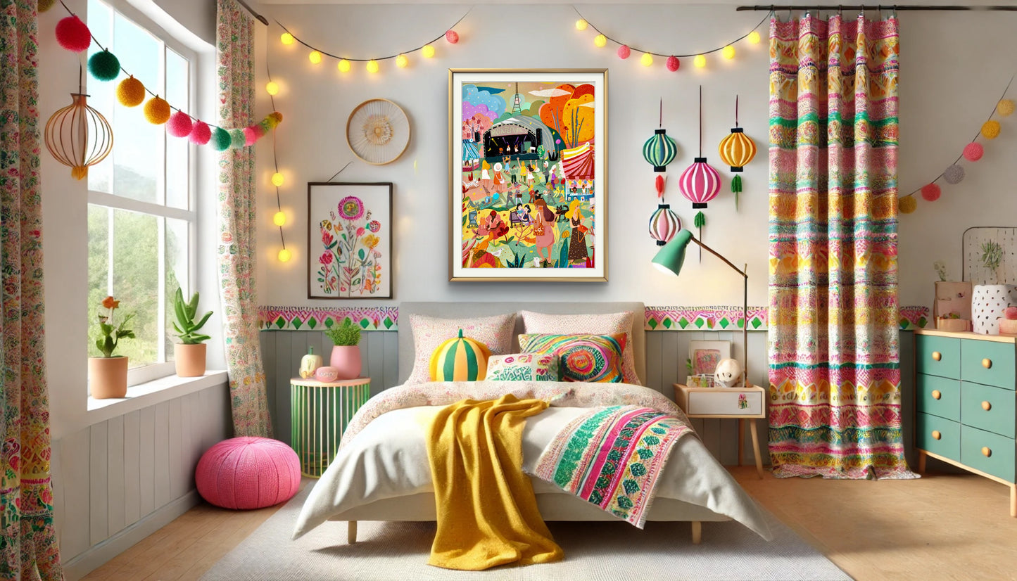Music Festival Illustration Print