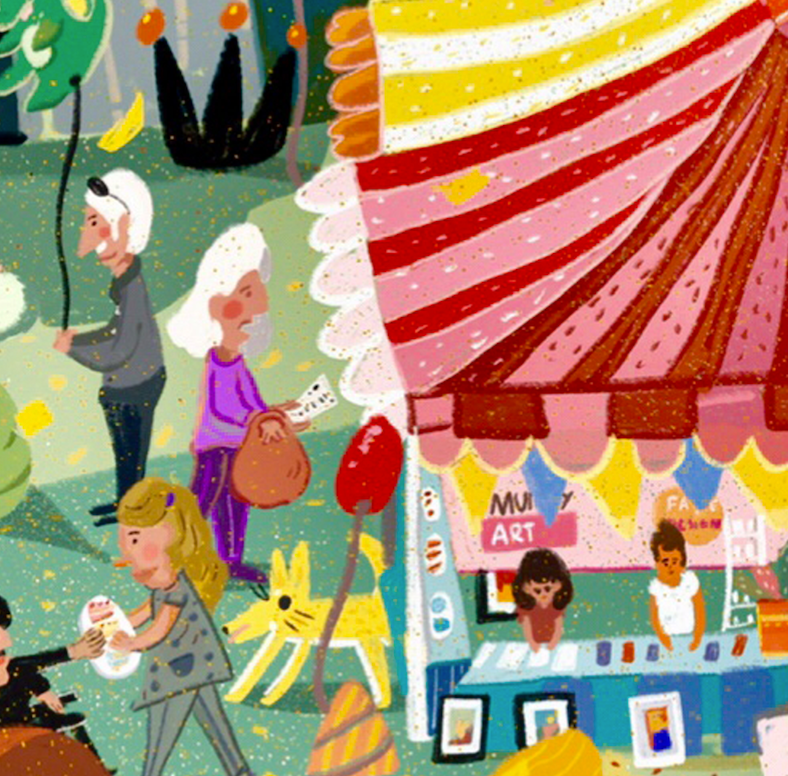 Music Festival Illustration Print