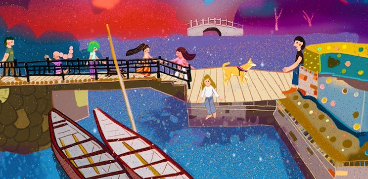 View of Guangzhou, China Illustration Print