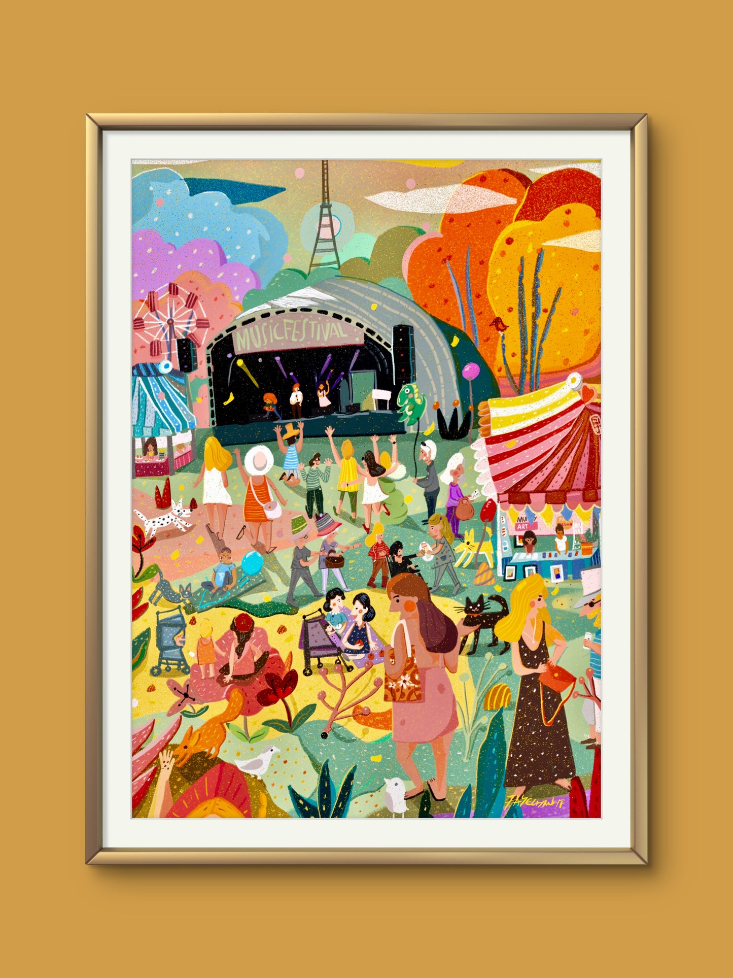 Music Festival Illustration Print