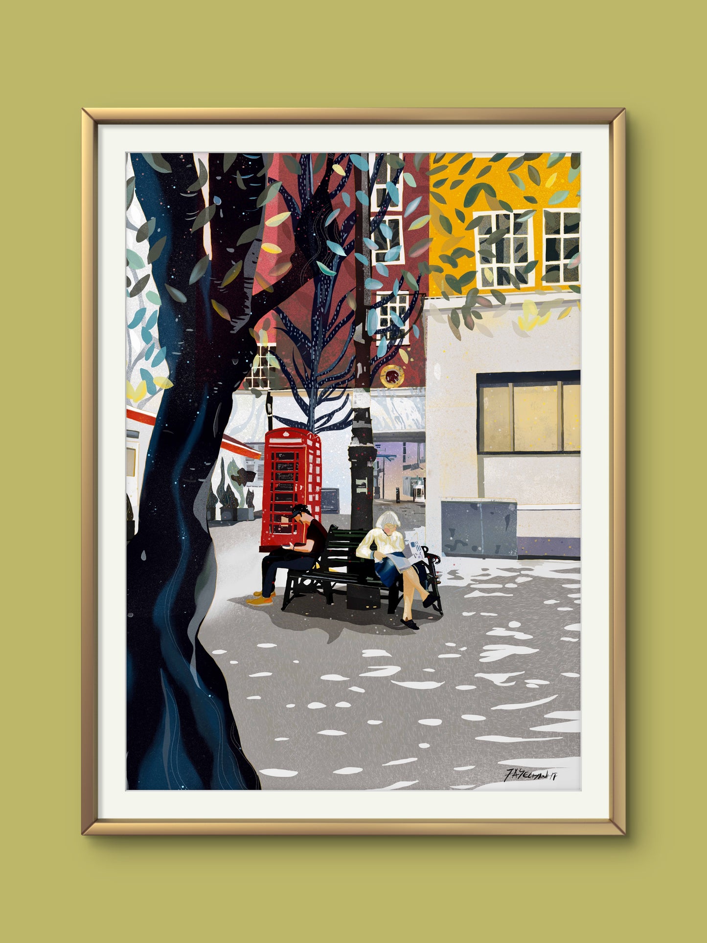 London Shepherd's Market Piccadilly illustration Print
