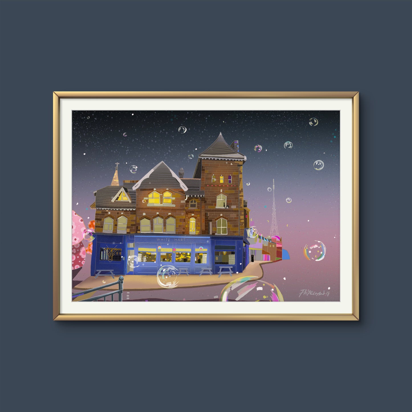 The White Hart, Crystal Palace London Illustration Print