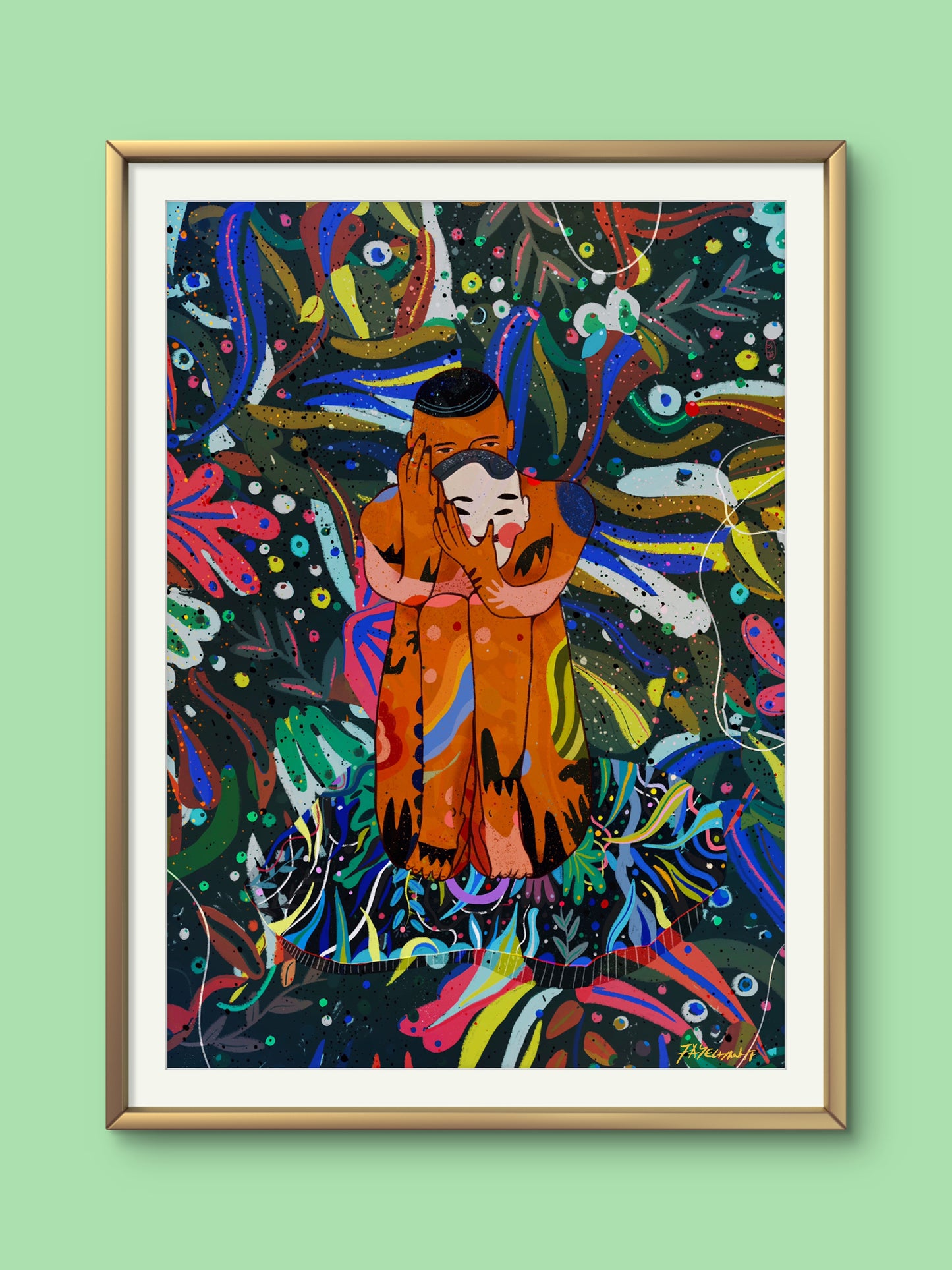 The Mask That Is Wearing Me illustration Print