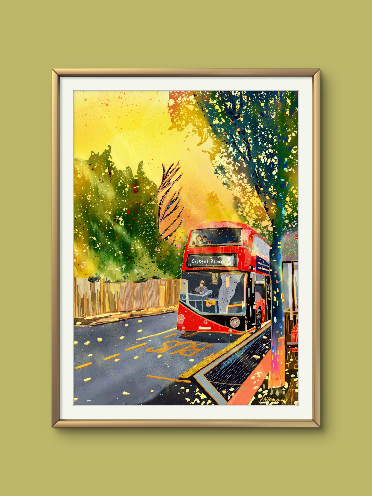 London Routemaster Bus Illustration Print