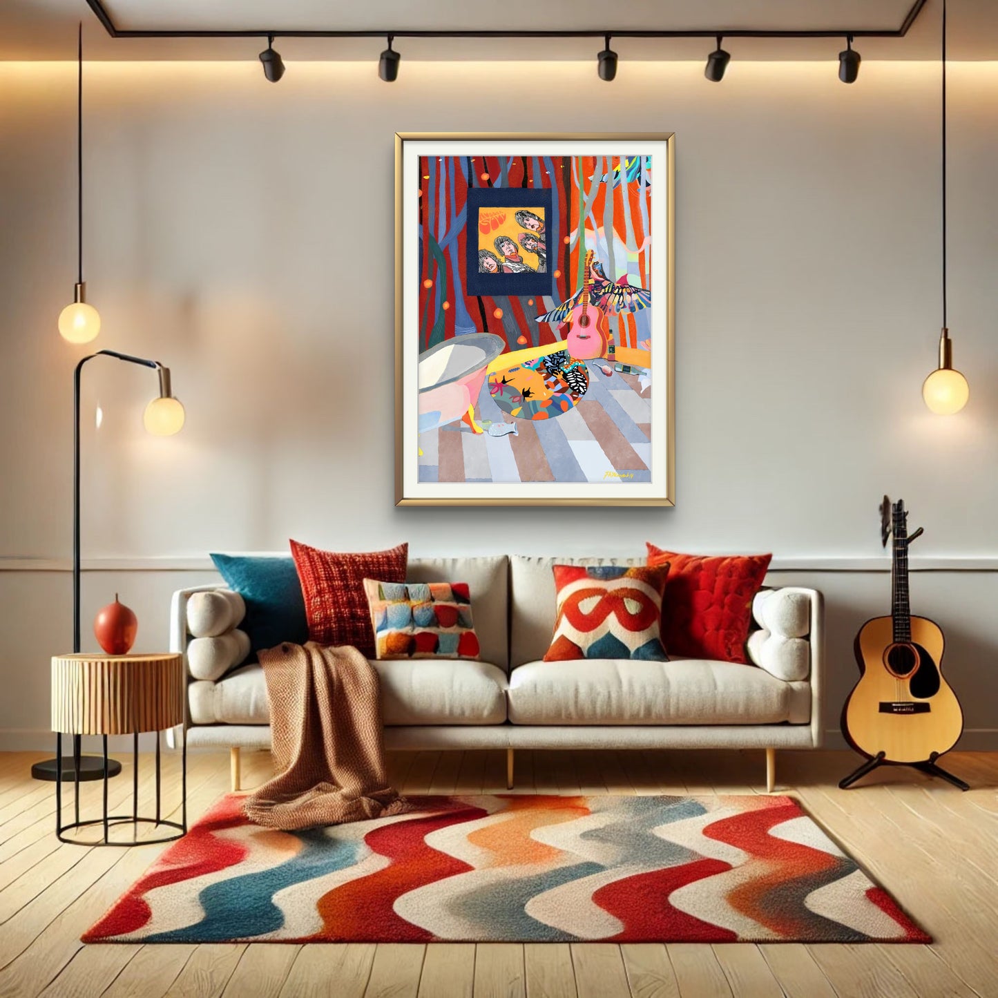 Beatles Norwegian Wood illustration Print