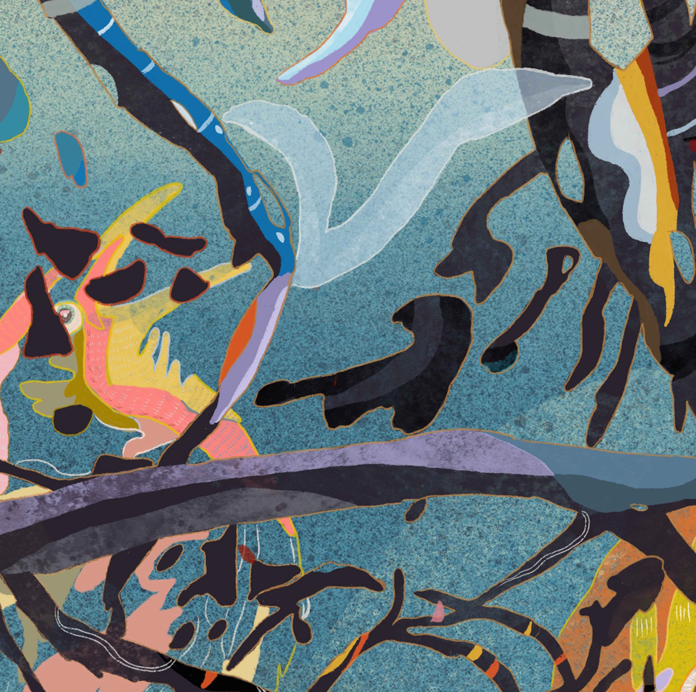 Park at Night Illustration Print