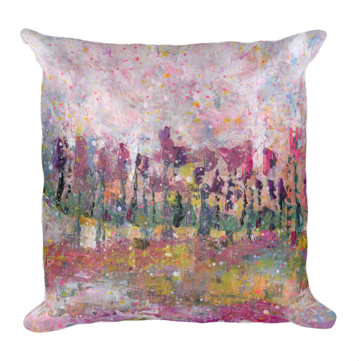 Pink Mushroom Trees Double-sided cushion