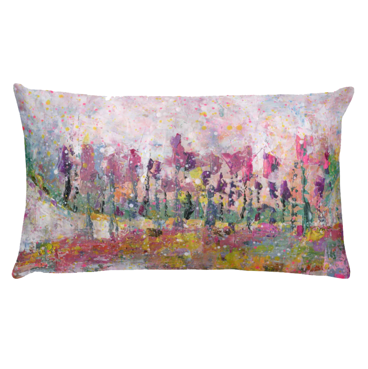 Pink Mushroom Trees Double-sided cushion