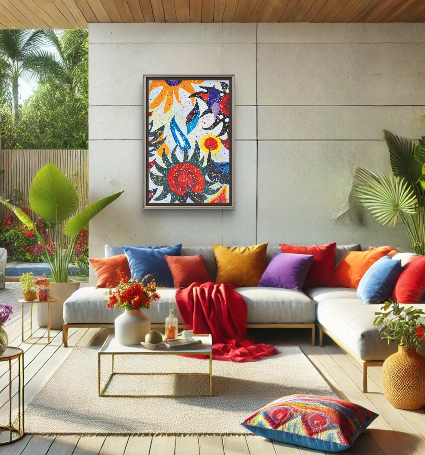 Sun and Flowers - Original Painting by Faye Chan