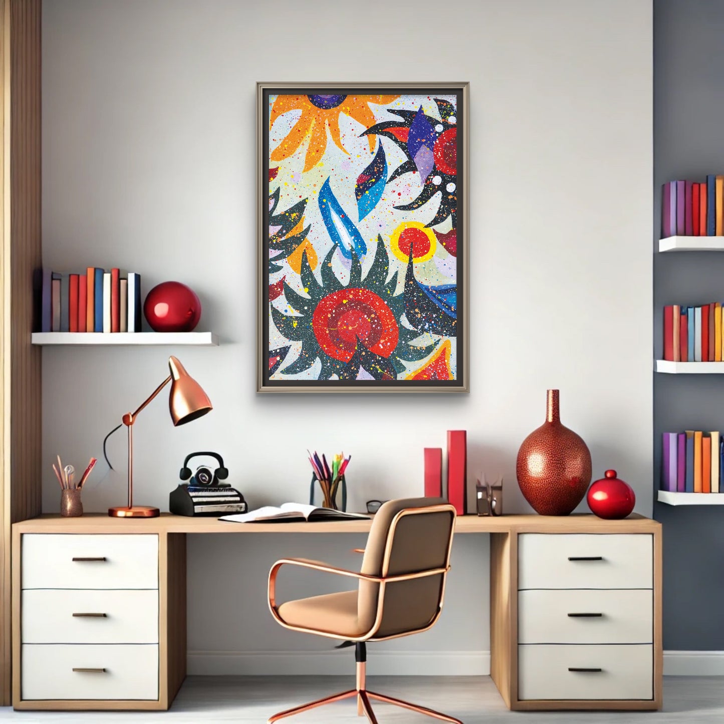Sun and Flowers - Original Painting by Faye Chan