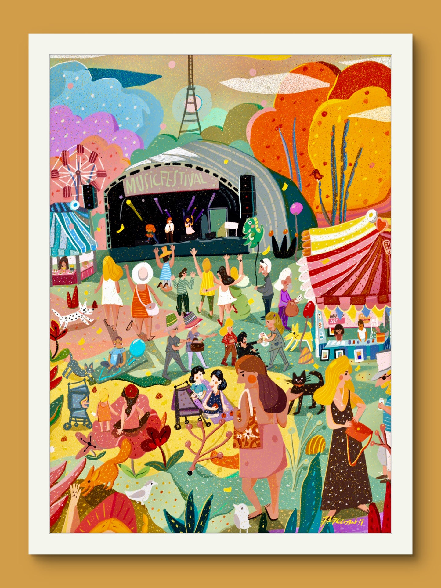 Music Festival Illustration Print