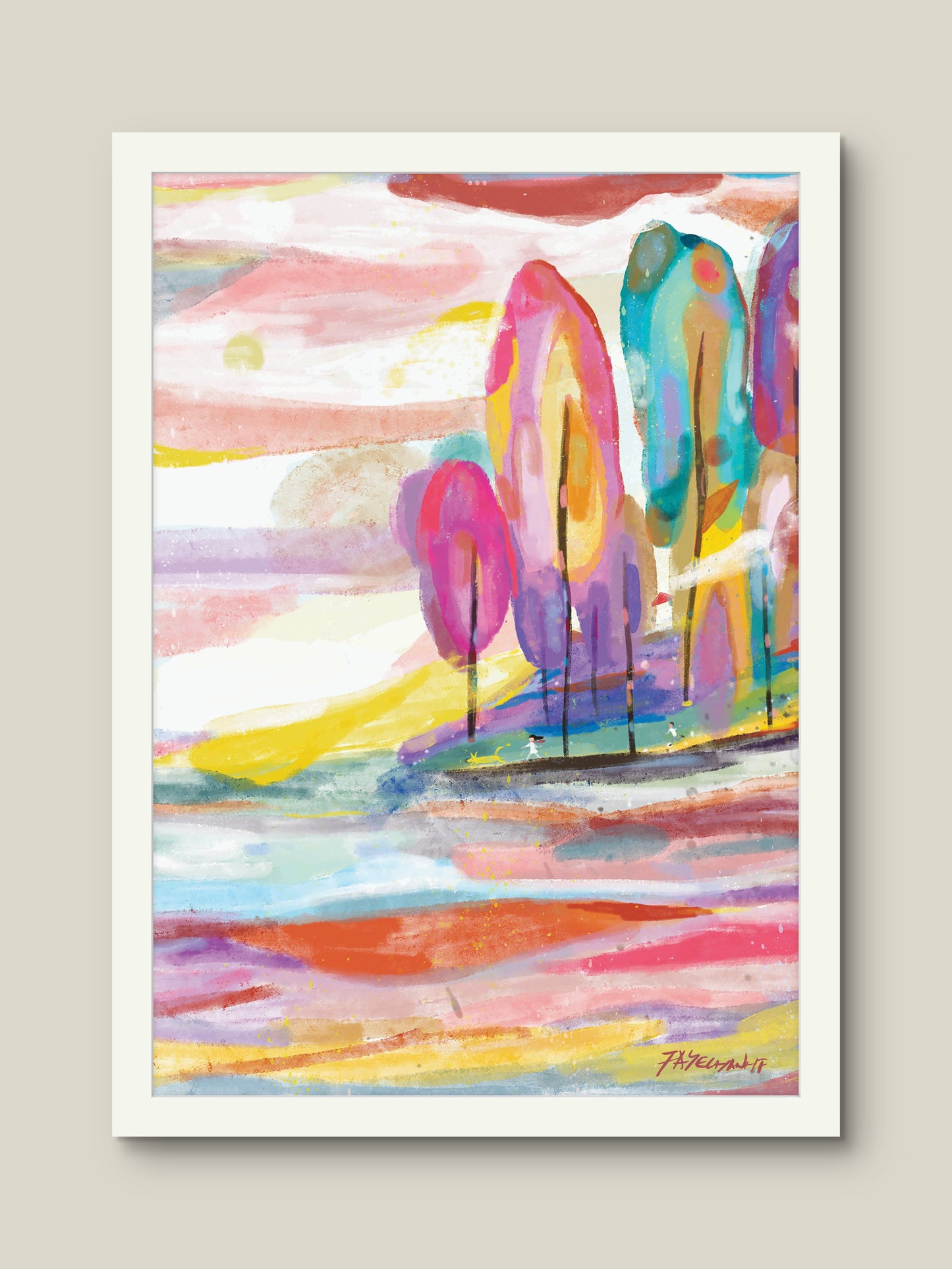 Sunset Walk illustration Print