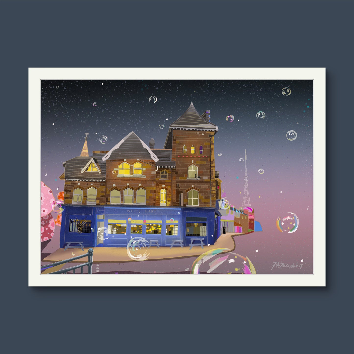 The White Hart, Crystal Palace London Illustration Print