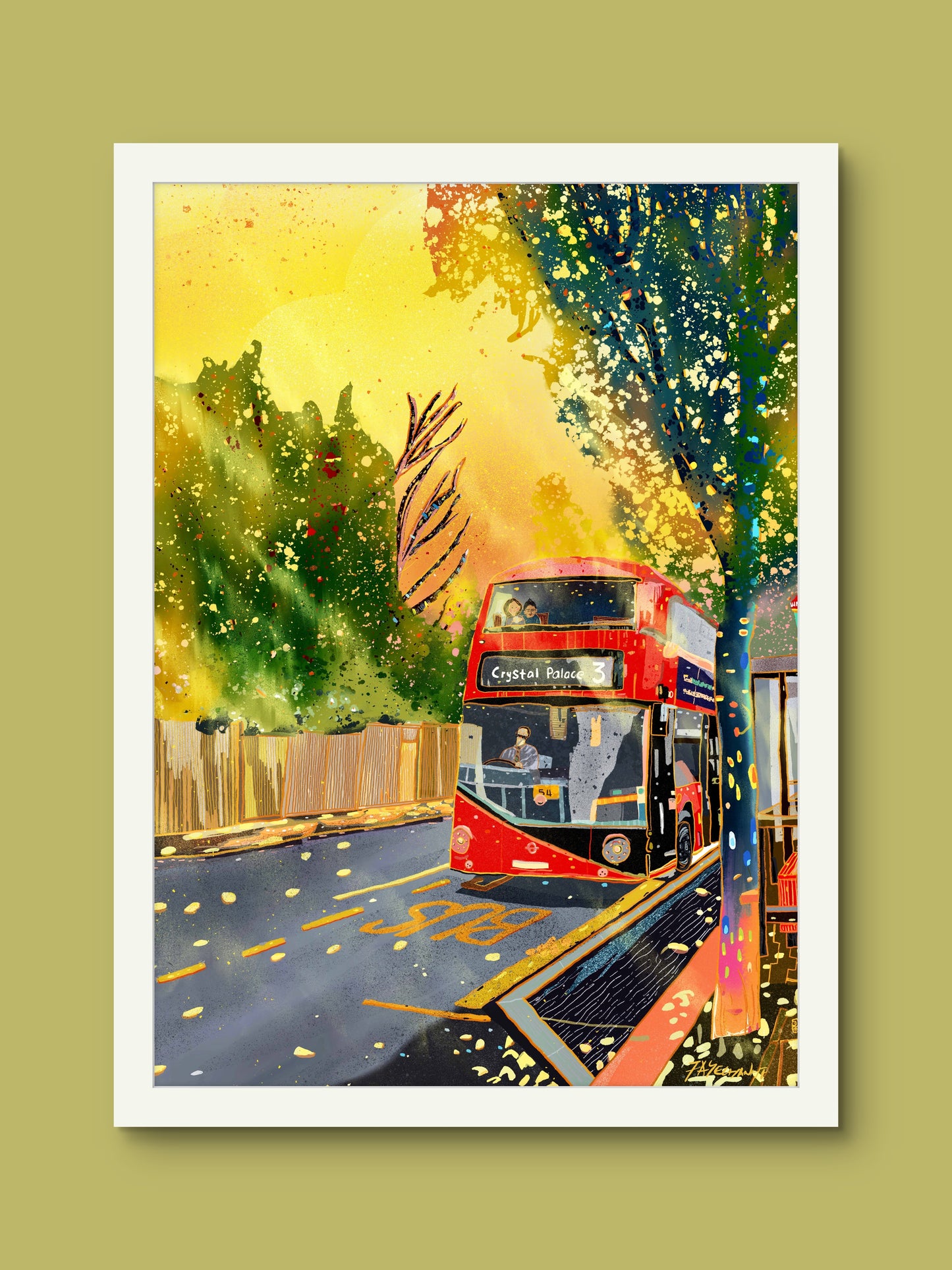 London Routemaster Bus Illustration Print