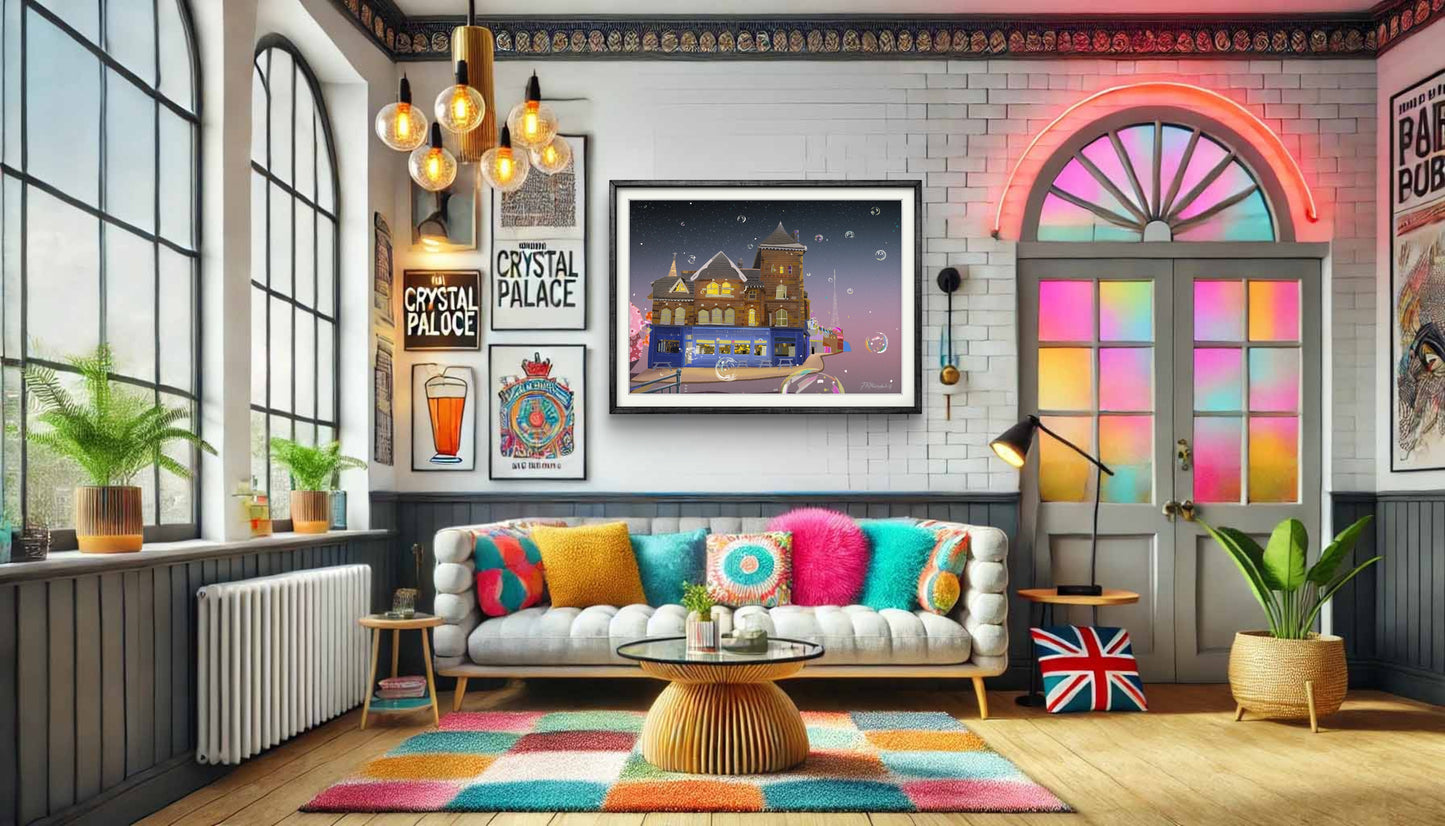 The White Hart, Crystal Palace London Illustration Print