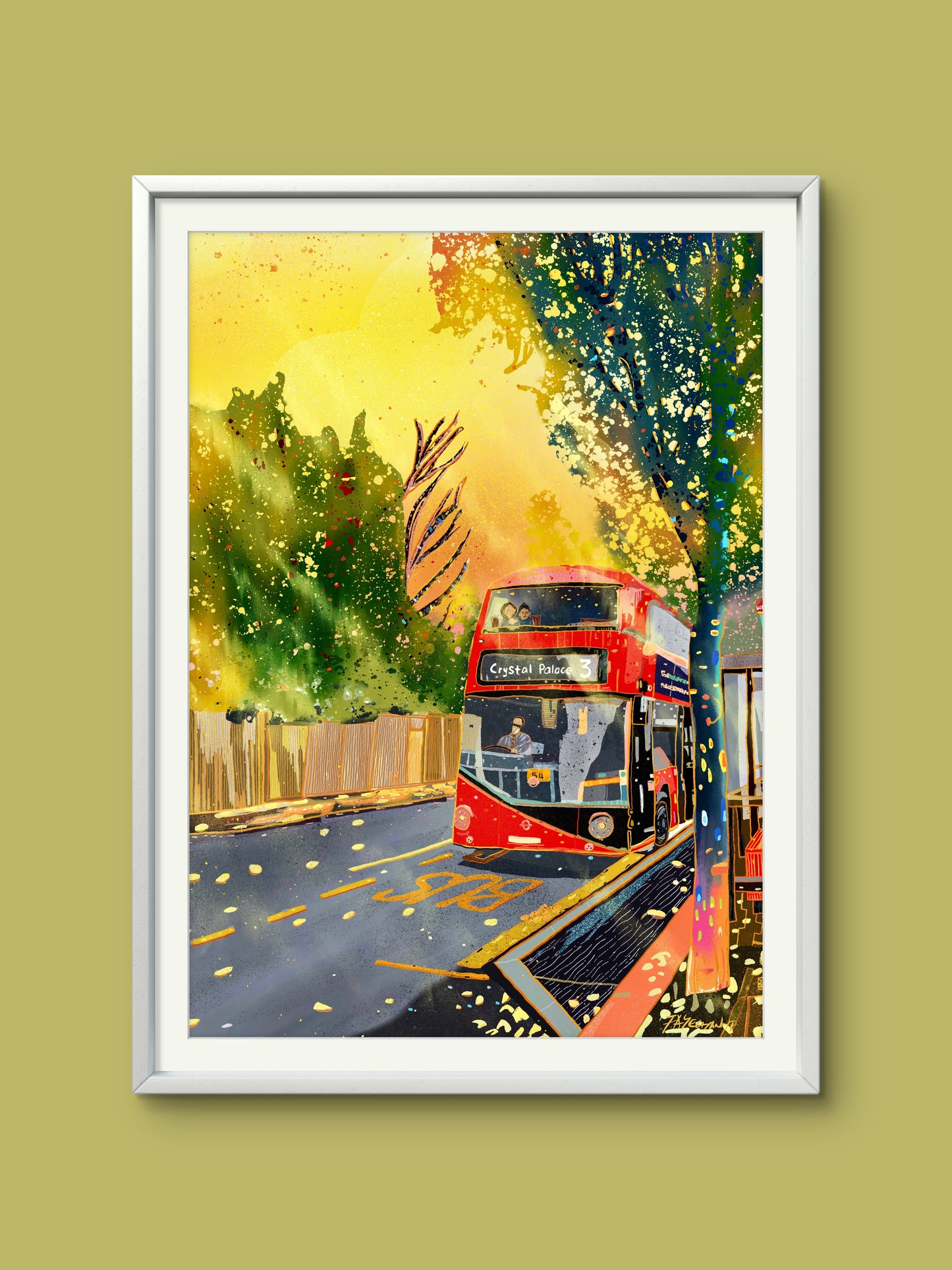 London Routemaster Bus Illustration Print