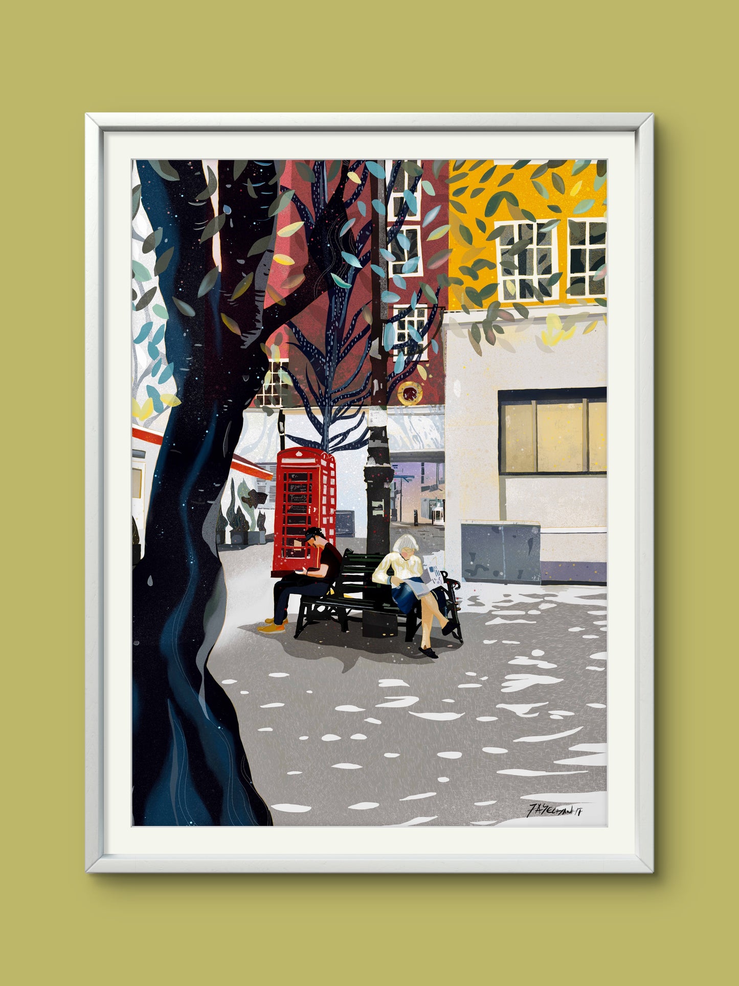 London Shepherd's Market Piccadilly illustration Print