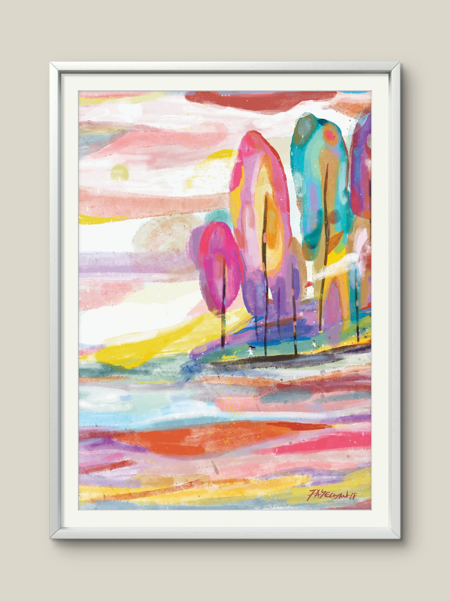 Sunset Walk illustration Print