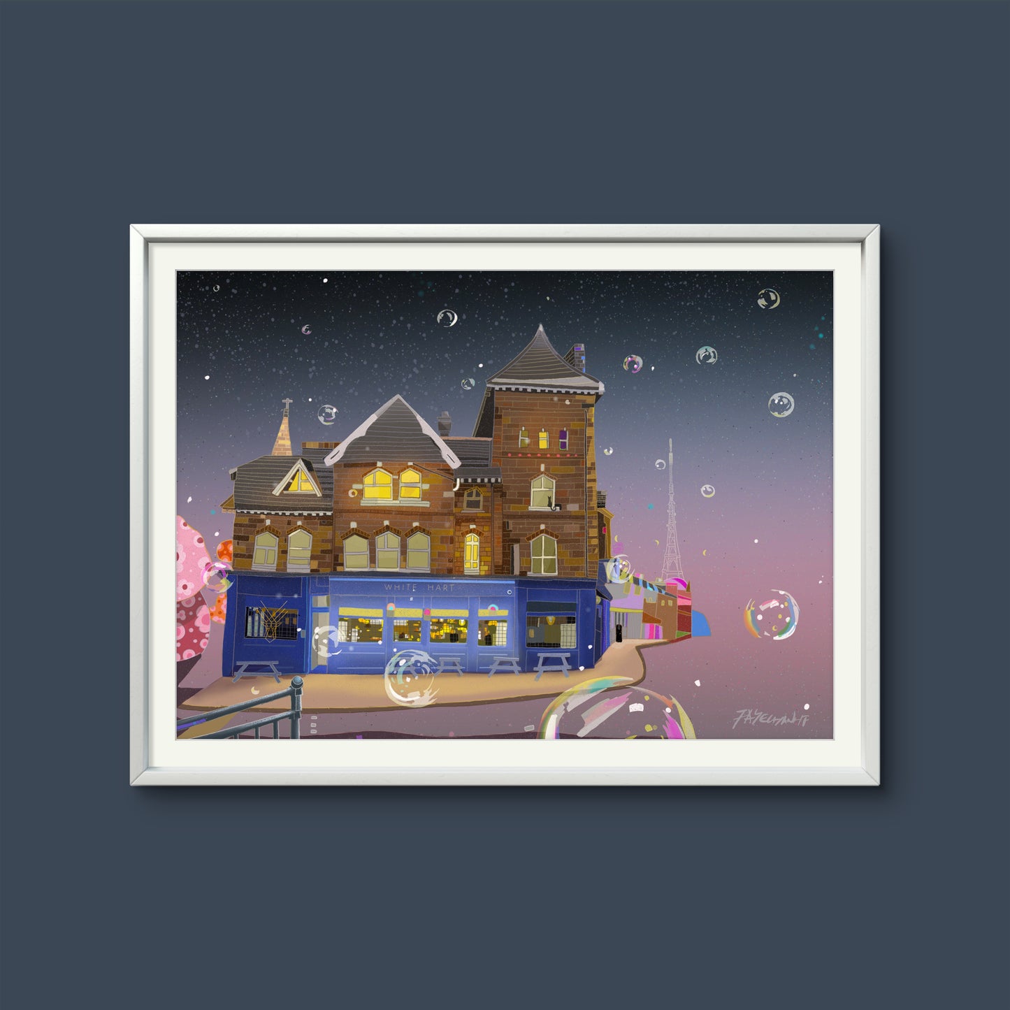 The White Hart, Crystal Palace London Illustration Print