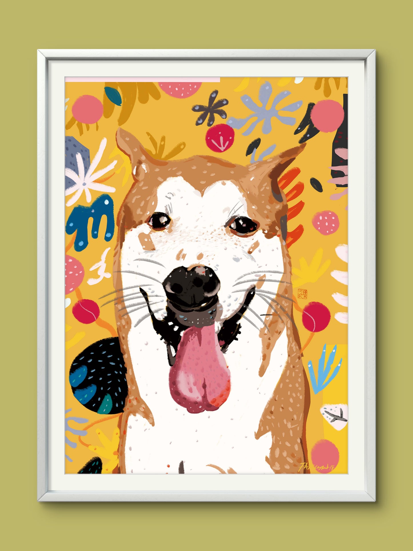 The Artist's Dog "BB" Illustration Print