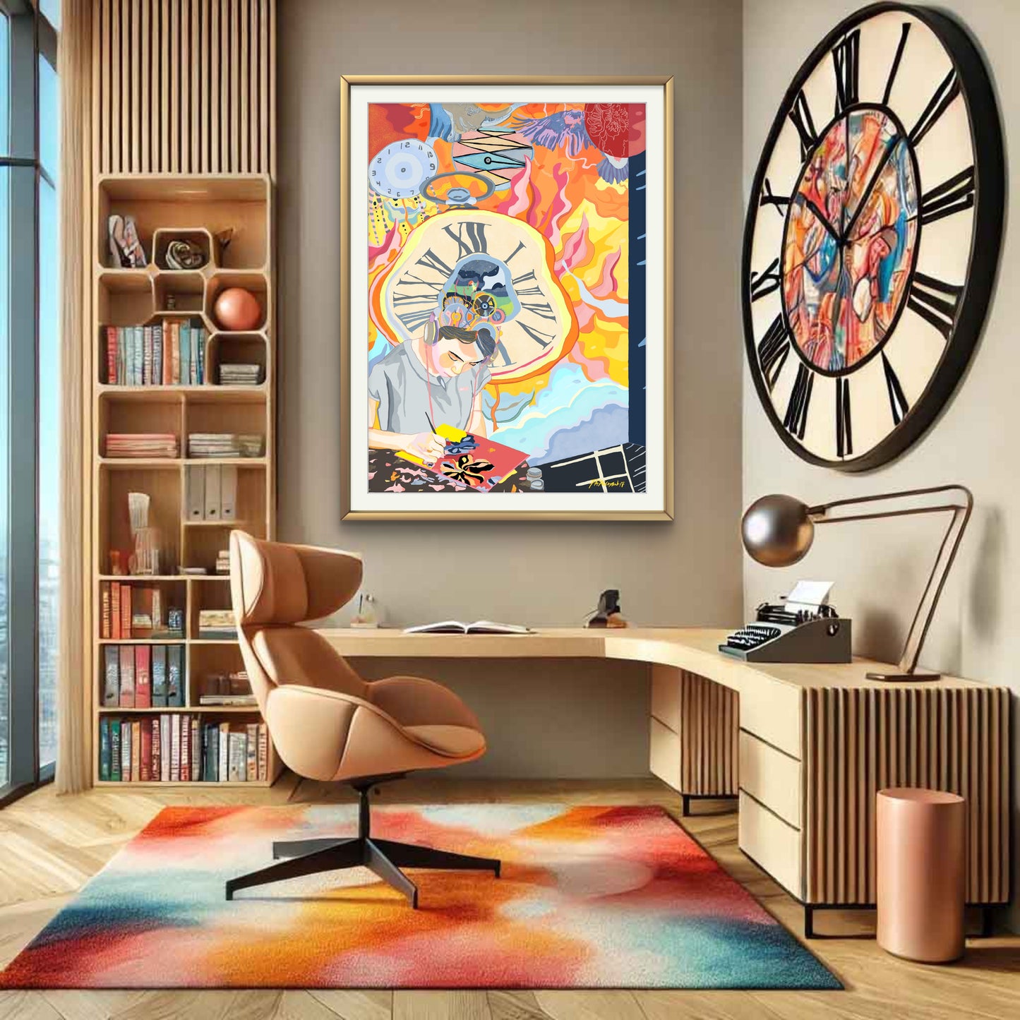 Artist Self Portrait Illustration Print