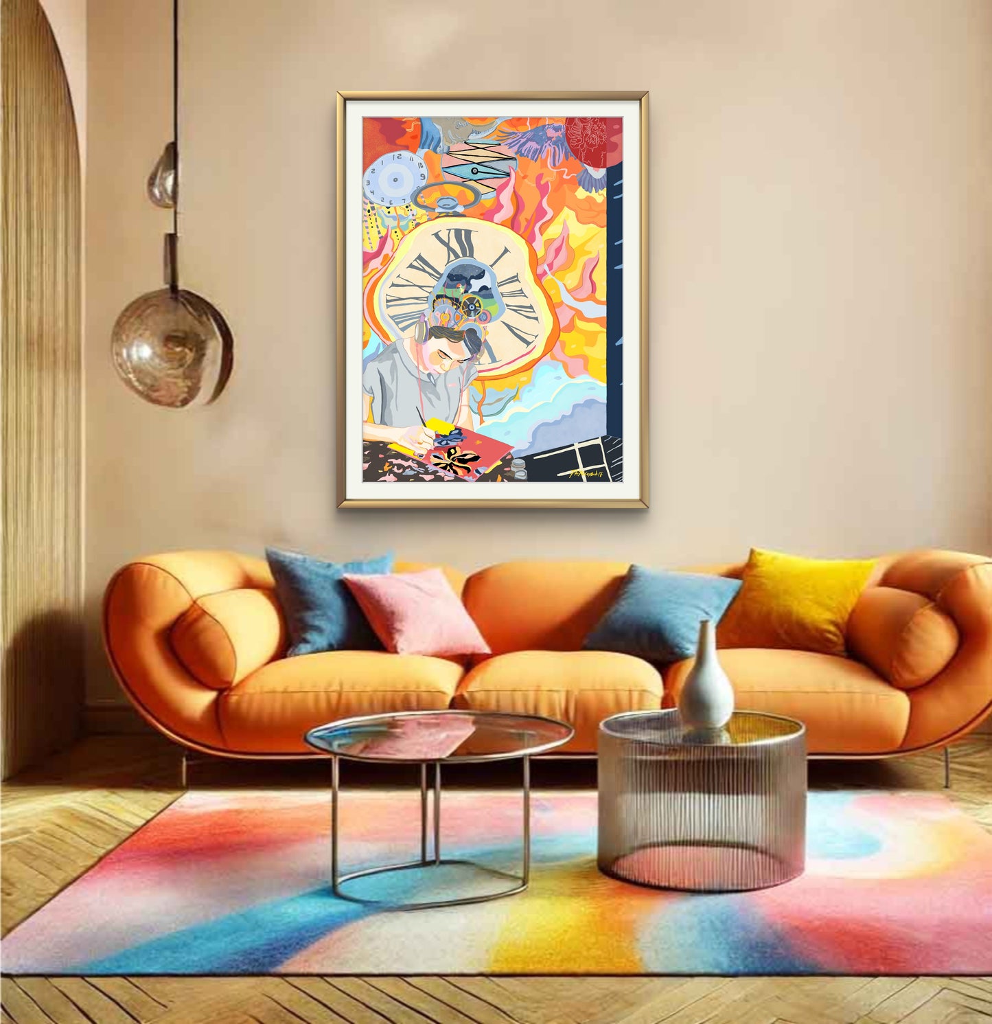 Artist Self Portrait Illustration Print