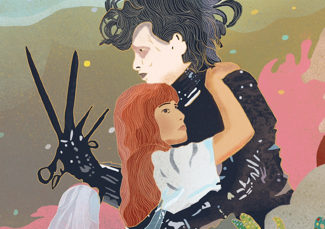 Edward Scissorhands and Kim Illustration Print