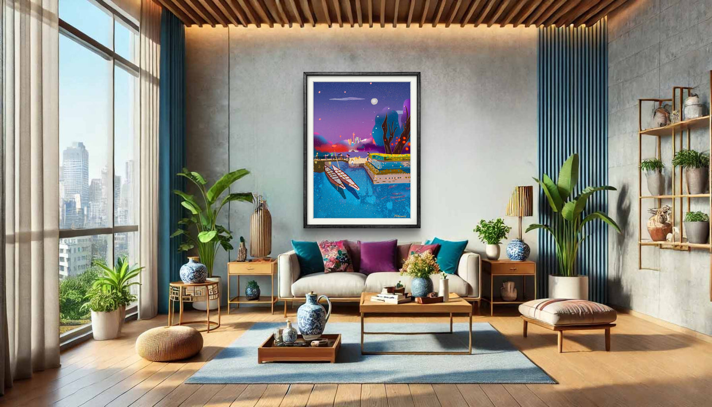 View of Guangzhou, China Illustration Print
