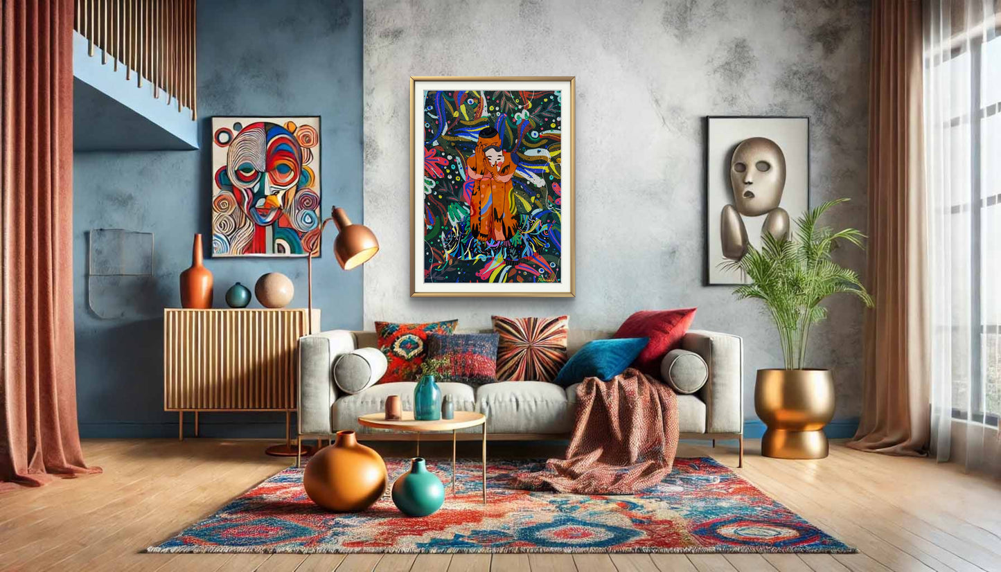 The Mask That Is Wearing Me illustration Print
