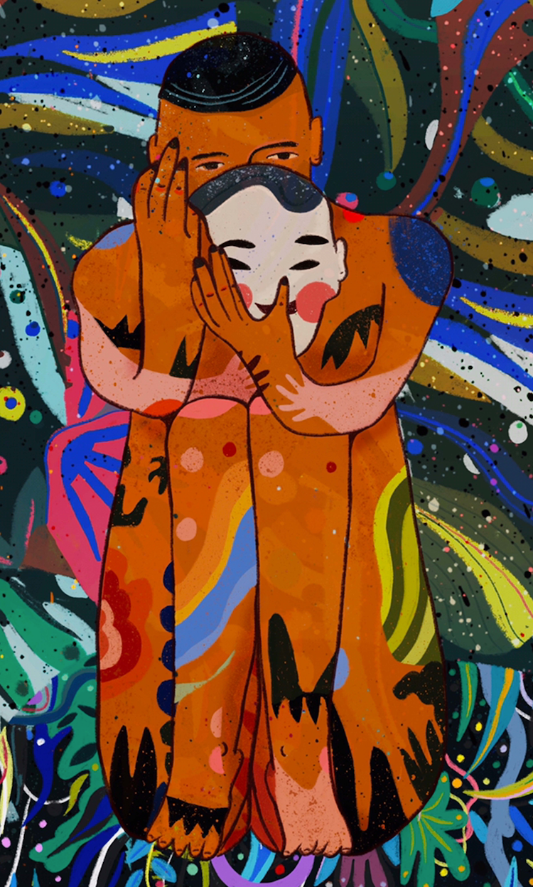 The Mask That Is Wearing Me illustration Print