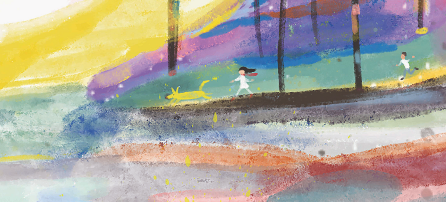 Sunset Walk illustration Print