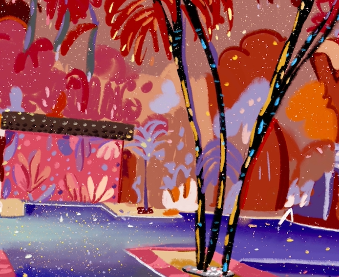 The Swimming Pool Illustration Print