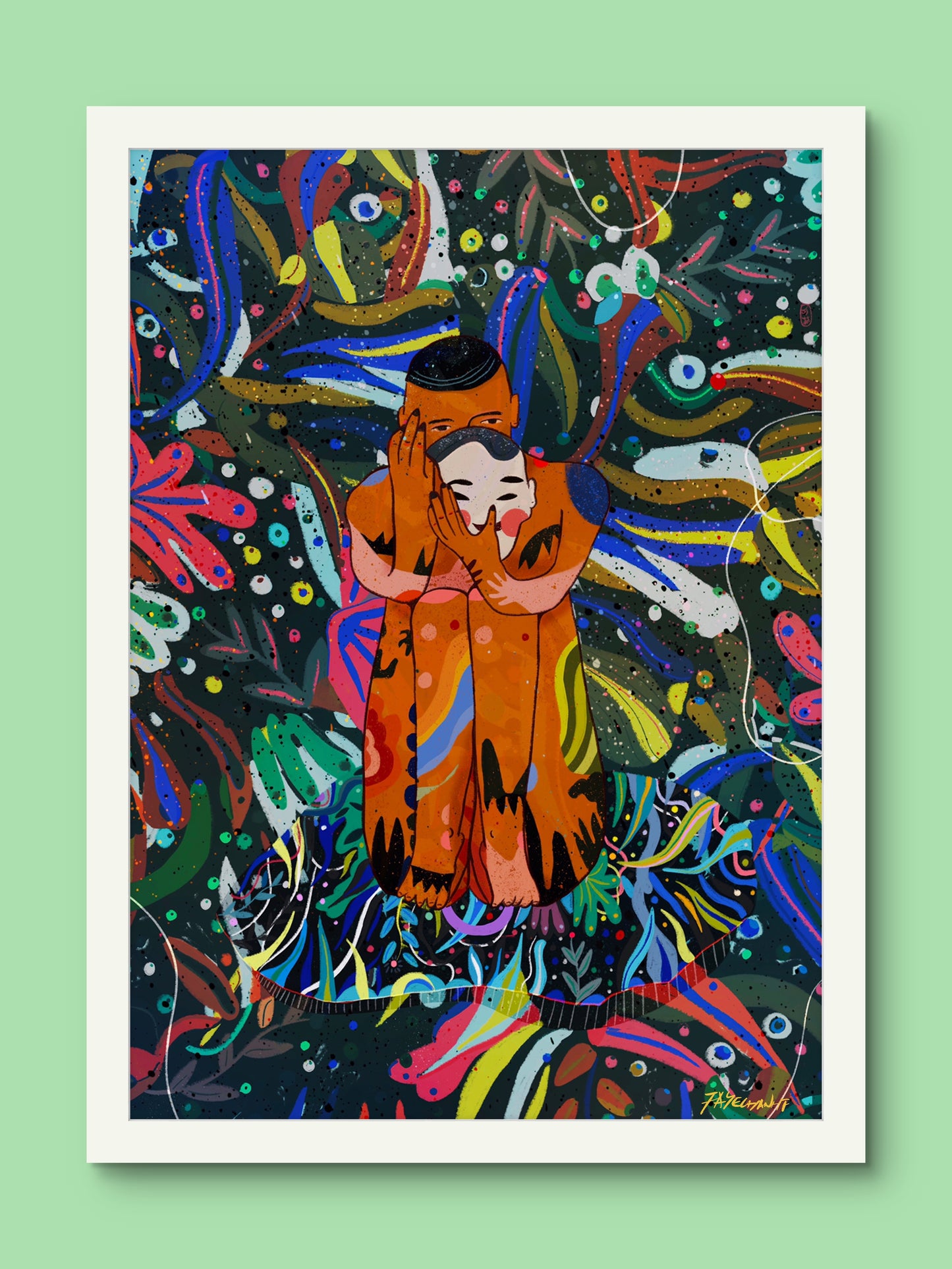 The Mask That Is Wearing Me illustration Print