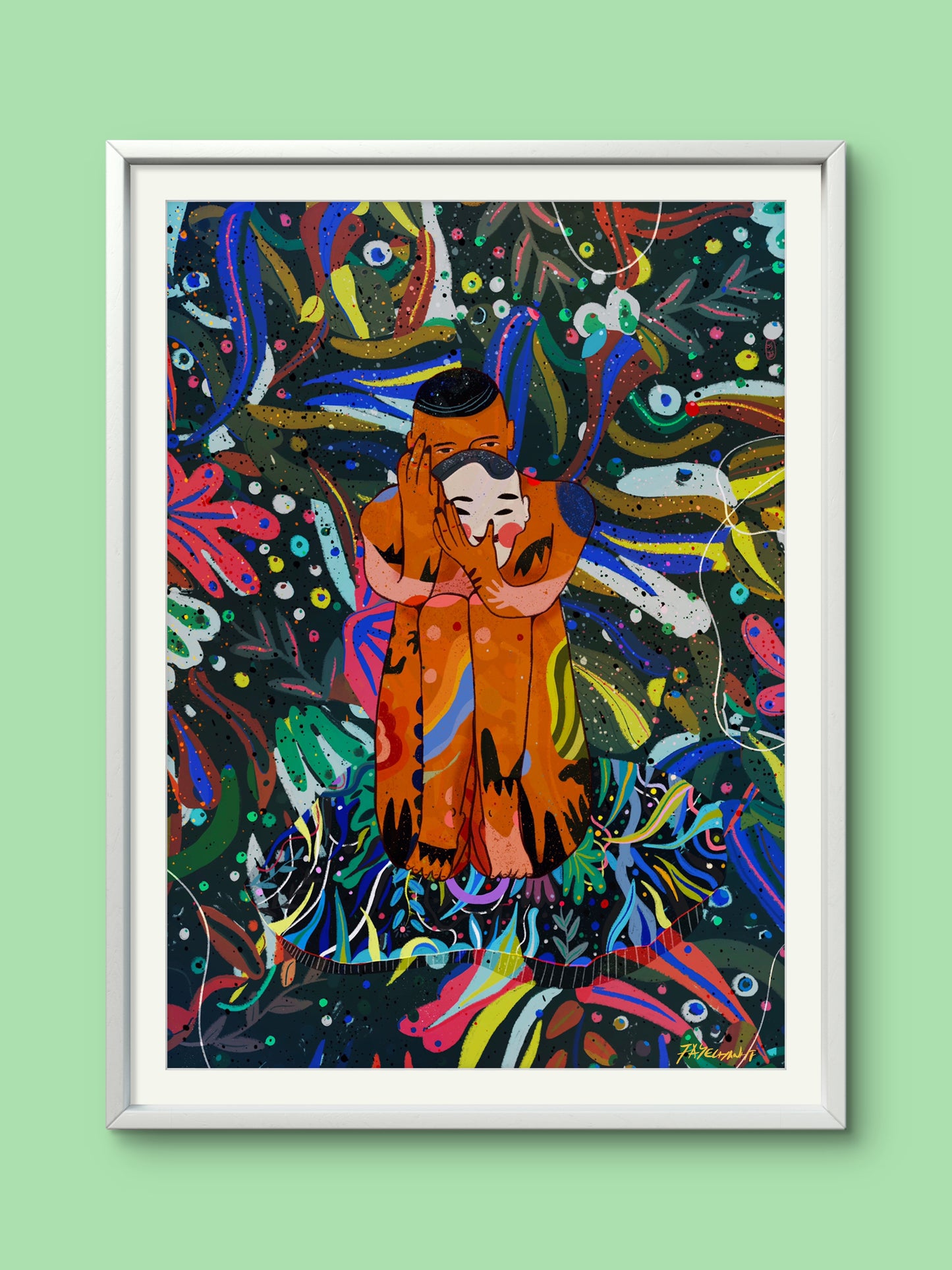 The Mask That Is Wearing Me illustration Print