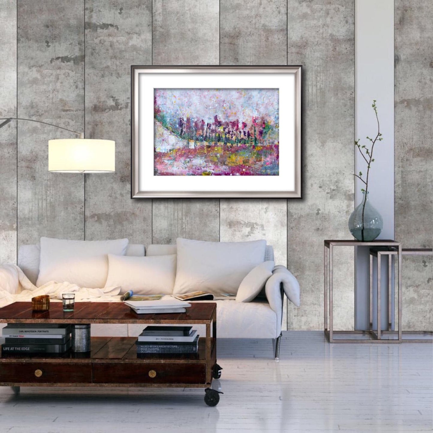 Pink Mushroom Trees Landscape painting