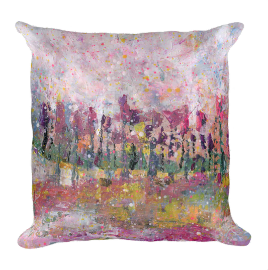 Pink Mushroom Trees Double-sided cushion