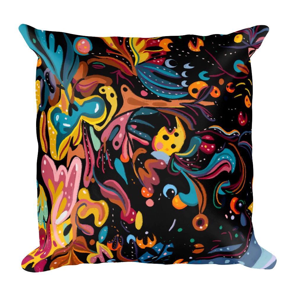 Summer Fruit Black Double-sided Cushion