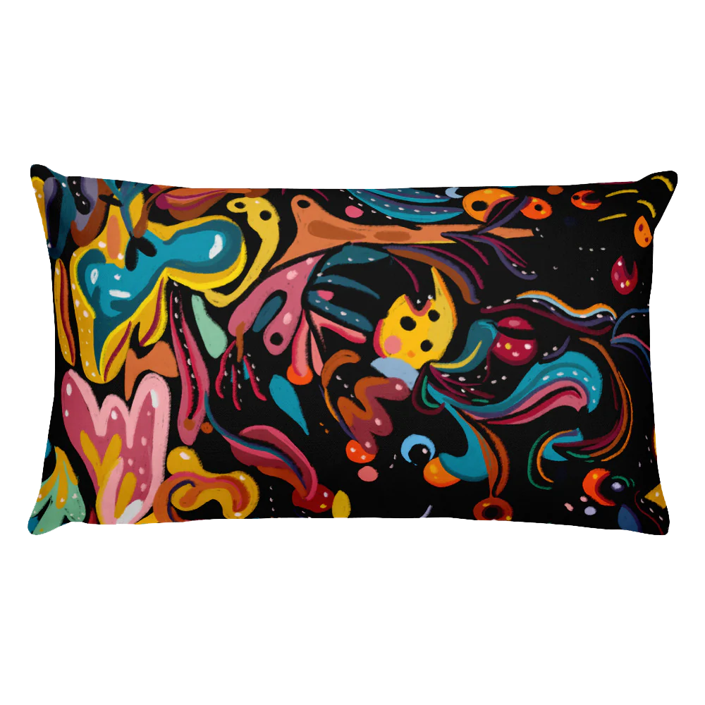 Summer Fruit Black Double-sided Cushion