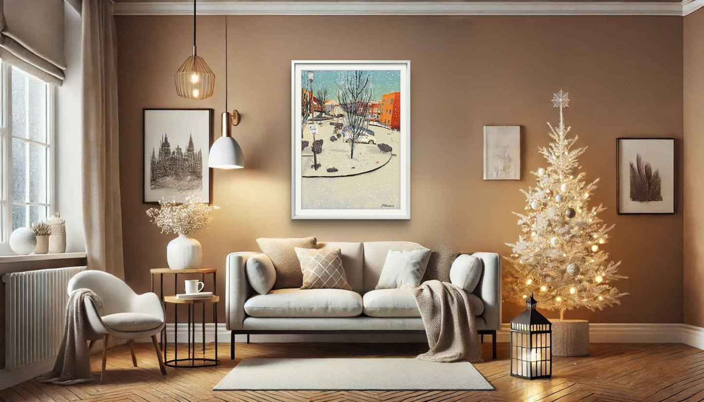 Winter in London Illustration Print